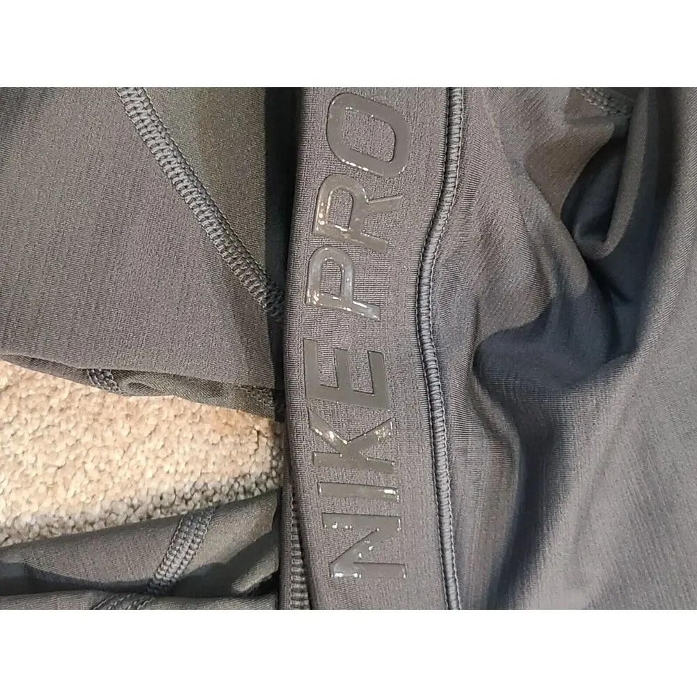 Nike Pro Hyperwarm XS Gray Pants Purple‎ Swoosh